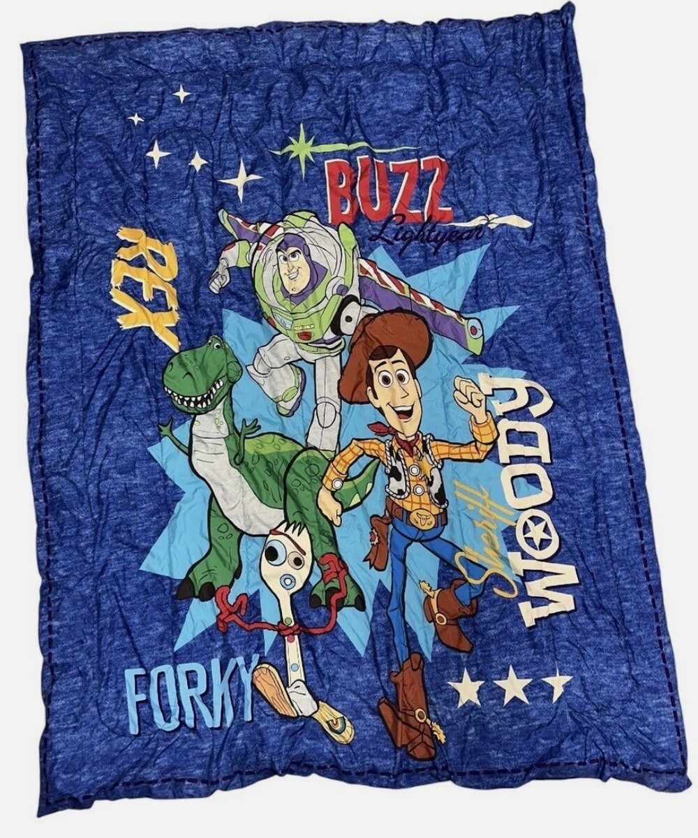 Disney Pixar Toy Story Blanket 50 x 36.5 Inches Blue Polyester Throw